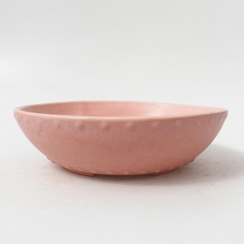 Bonsaischaal van keramiek 17,5 x 17,5 x 5 cm, roze