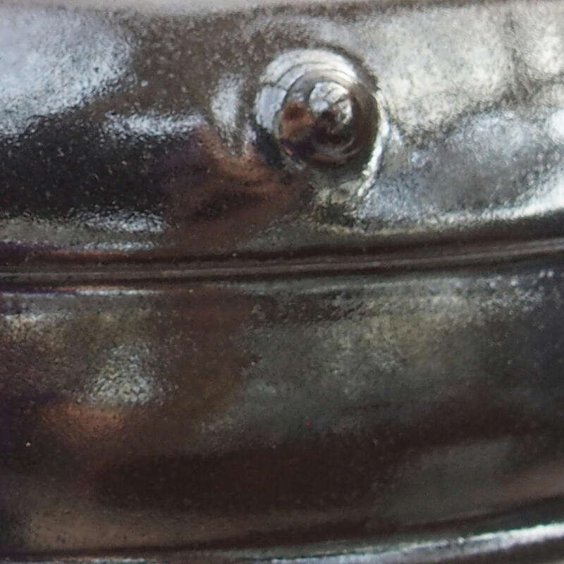 Bonsaischaal van keramiek 17,5 x 17,5 x 6 cm, metaalkleur