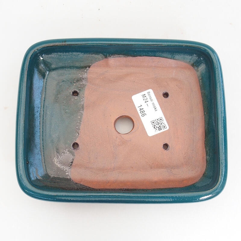 Bonsaischaal van keramiek 17 x 13,5 x 3,5 cm, groen