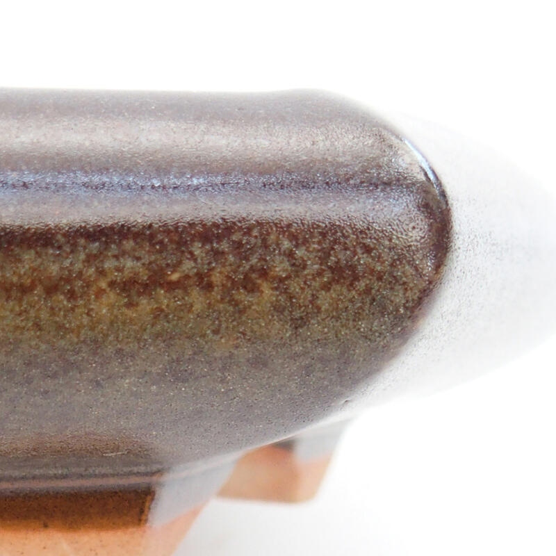 Bonsaischaal van keramiek 17 x 14 x 3,5 cm, bruin