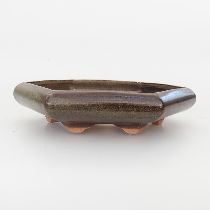 Bonsaischaal van keramiek 17 x 14 x 3,5 cm, bruin