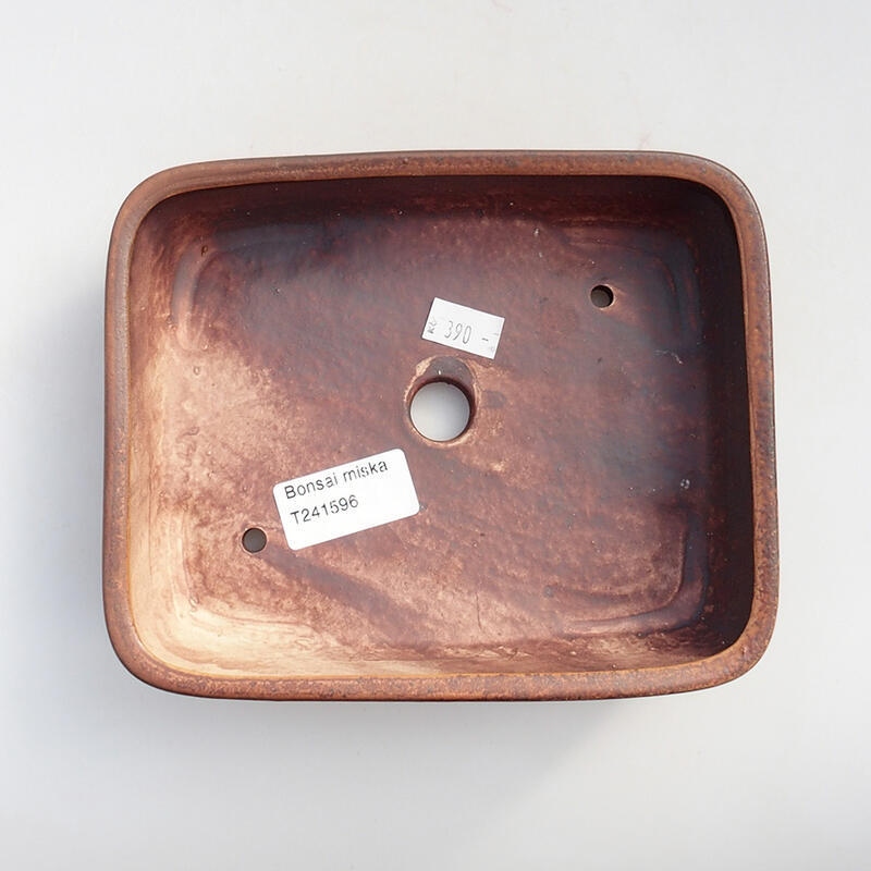 Bonsaischaal van keramiek 17 x 14 x 4,5 cm, bruin