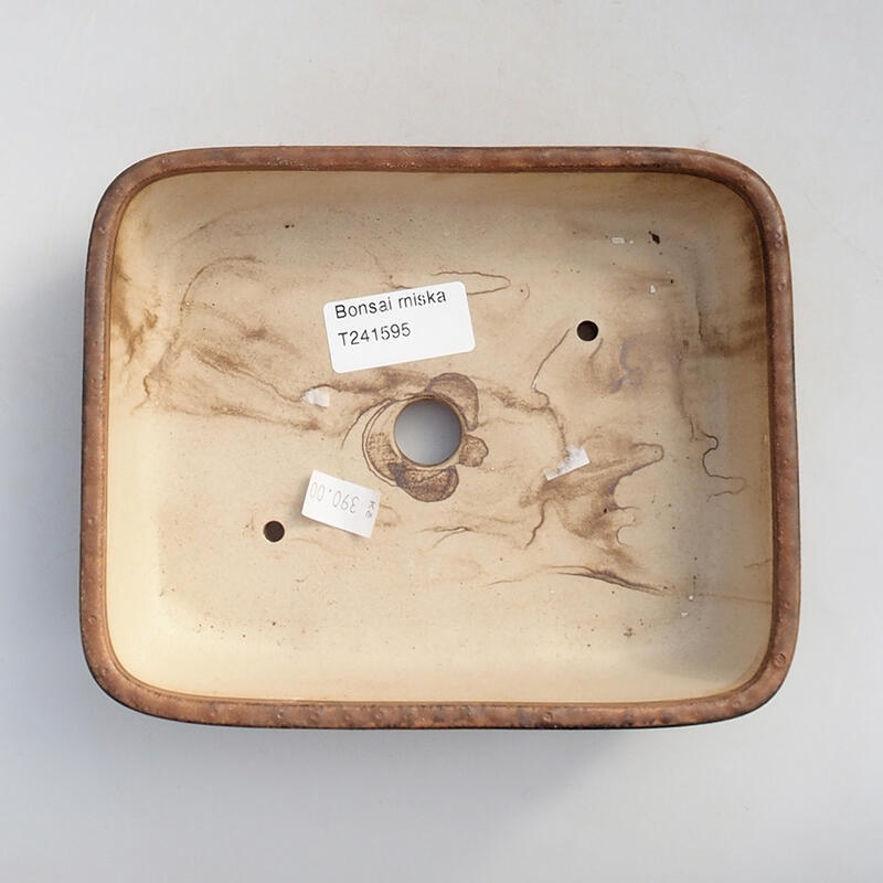 Bonsaischaal van keramiek 17 x 14 x 4,5 cm, bruin
