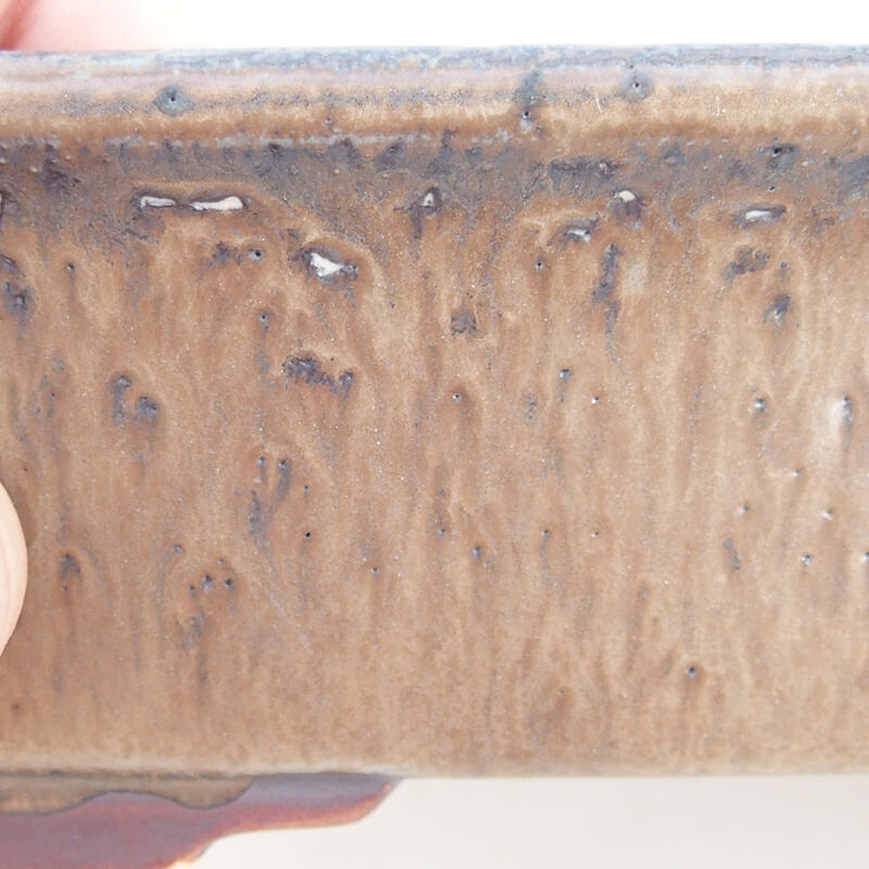 Bonsaischaal van keramiek 17 x 14 x 5,5 cm, bruin