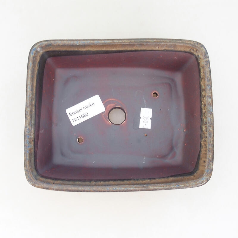 Bonsaischaal van keramiek 17 x 14 x 5,5 cm, bruin