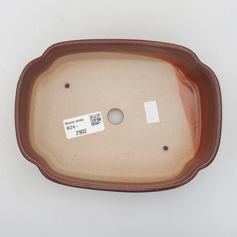 Bonsaischaal van keramiek 18,5 x 13,5 x 5 cm, bruin