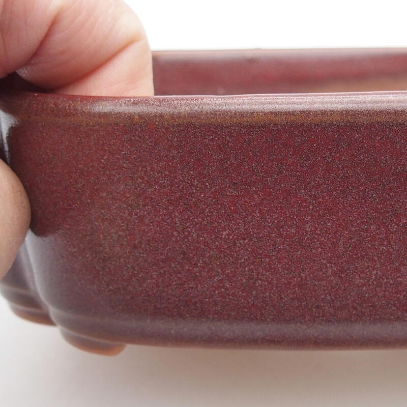 Bonsaischaal van keramiek 18,5 x 13,5 x 5 cm, bruin