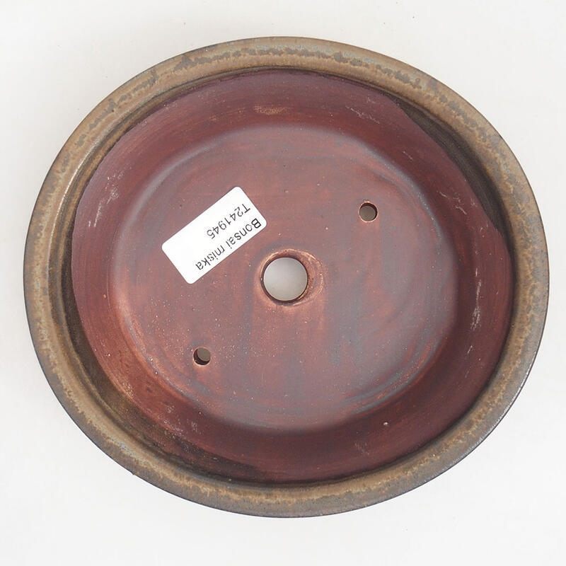 Bonsaischaal van keramiek 18,5 x 17 x 4,5 cm, bruin