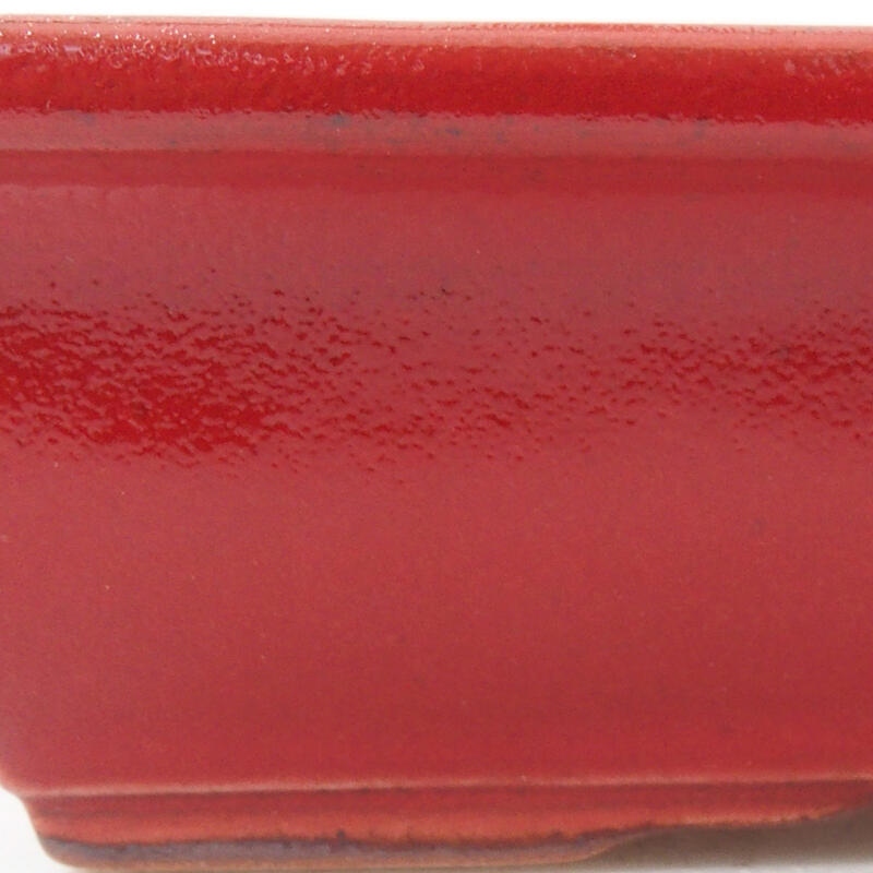 Bonsaischaal van keramiek 18 x 13,5 x 4 cm, kleur rood