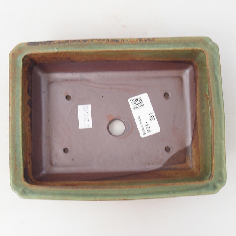 Bonsaischaal van keramiek 18 x 13,5 x 4 cm, groen