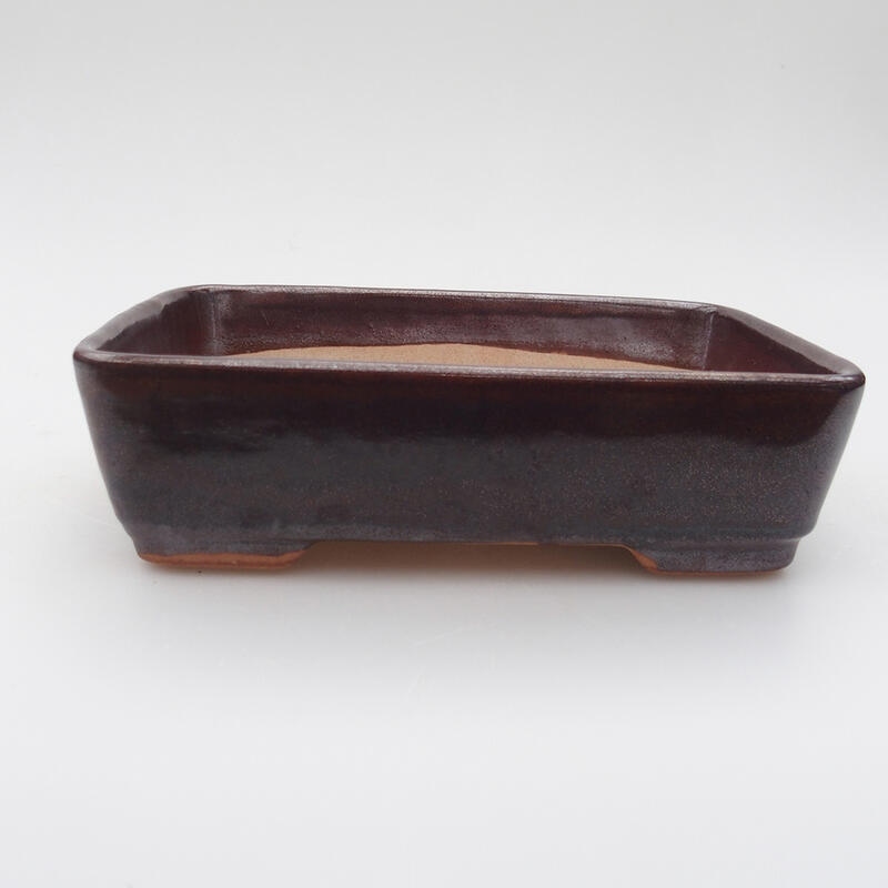 Bonsaischaal van keramiek 18 x 13 x 4,5 cm, bruin