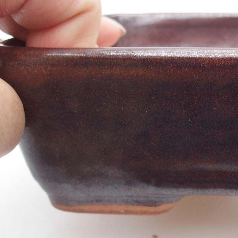 Bonsaischaal van keramiek 18 x 13 x 4,5 cm, bruin
