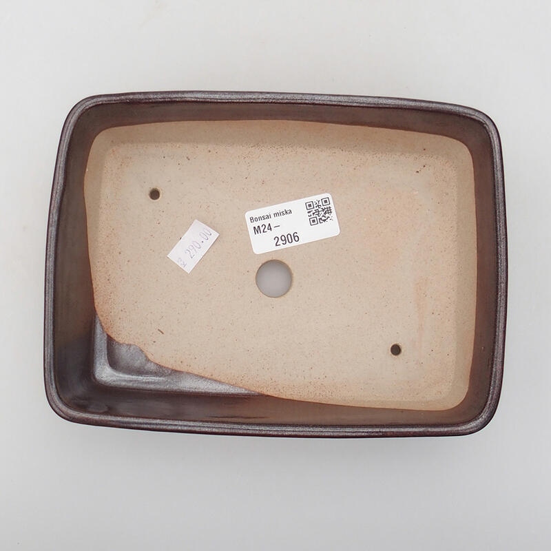 Bonsaischaal van keramiek 18 x 13 x 4,5 cm, bruin