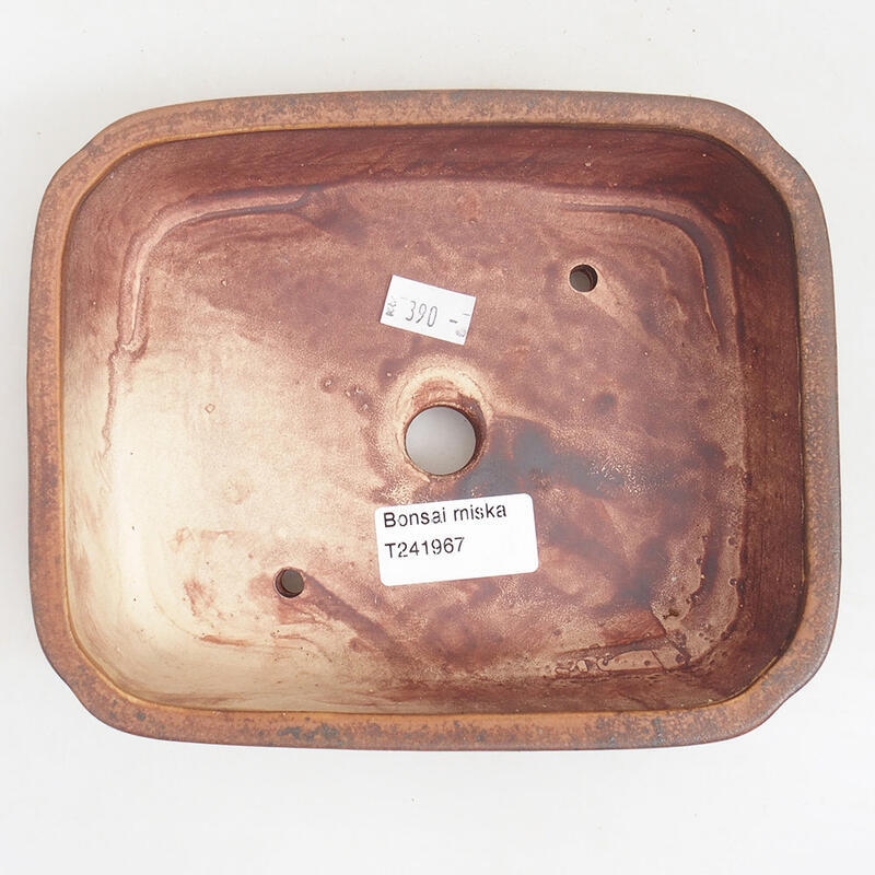 Bonsaischaal van keramiek 18 x 14,5 x 4,5 cm, bruin