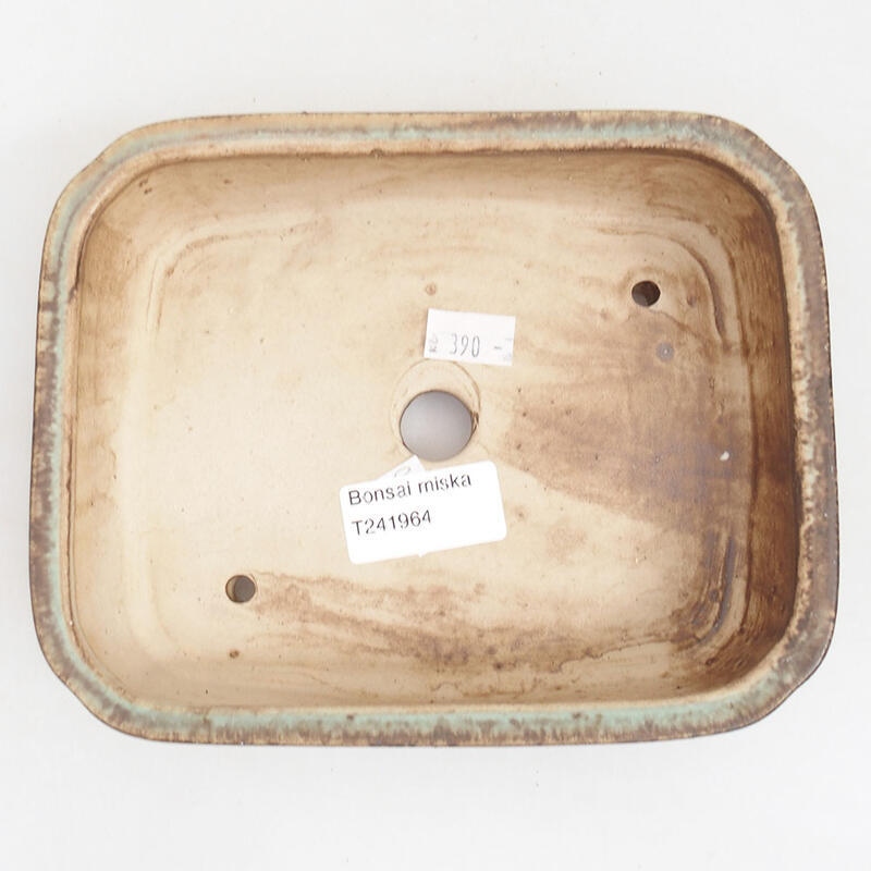 Bonsaischaal van keramiek 18 x 14,5 x 4,5 cm, groen