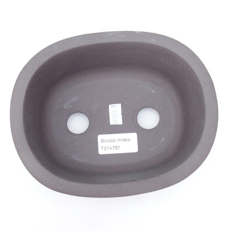 Bonsaischaal van keramiek 18 x 14,5 x 7 cm, kleur zwart