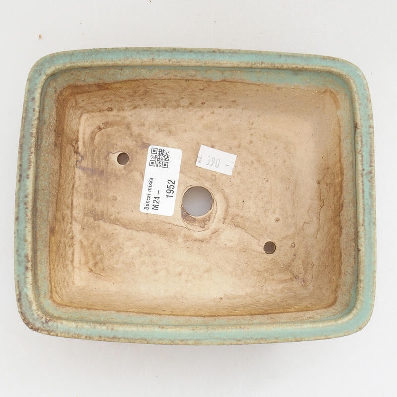 Bonsaischaal van keramiek 18 x 14 x 5,5 cm, groen