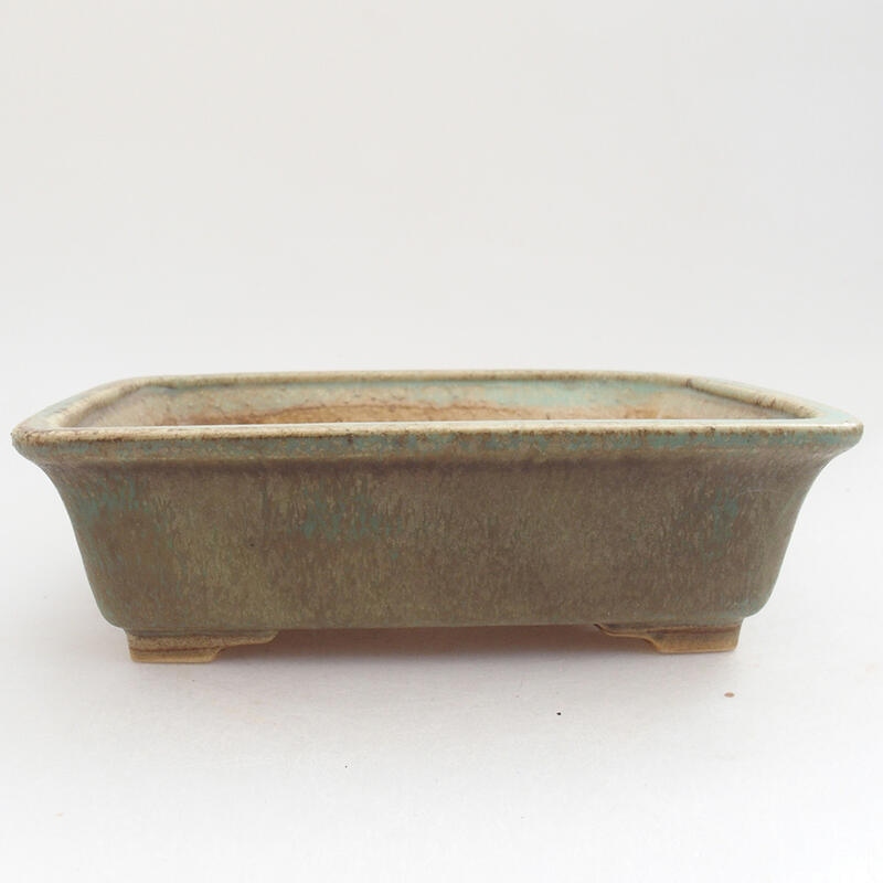 Bonsaischaal van keramiek 18 x 14 x 5,5 cm, groen