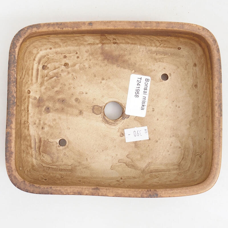 Bonsaischaal van keramiek 18 x 15 x 4,5 cm, bruin