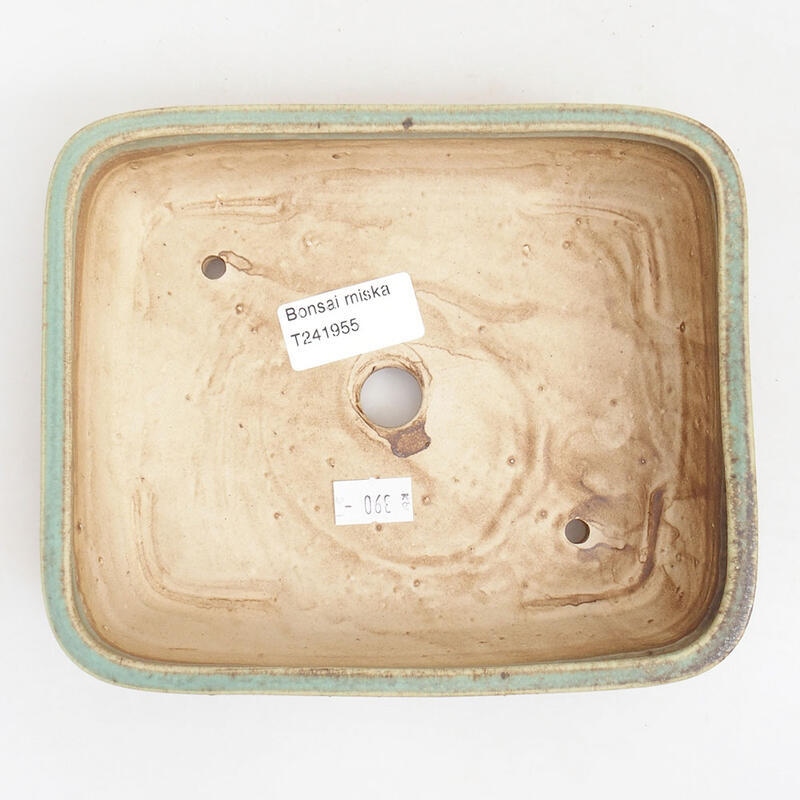 Bonsaischaal van keramiek 18 x 15 x 4,5 cm, groen