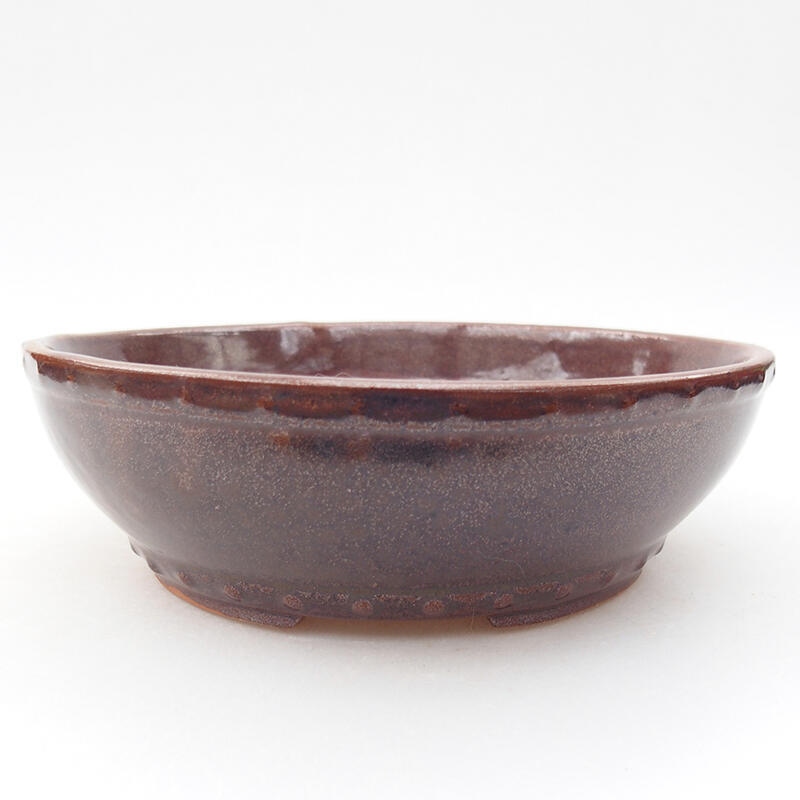 Bonsaischaal van keramiek 18 x 18 x 5,5 cm, bruin