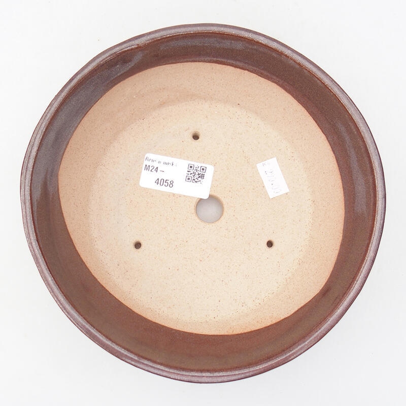 Bonsaischaal van keramiek 18 x 18 x 5,5 cm, bruin