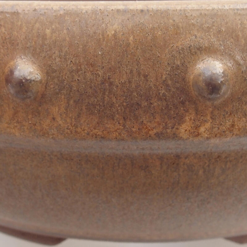 Bonsaischaal van keramiek 18 x 18 x 6 cm, bruin