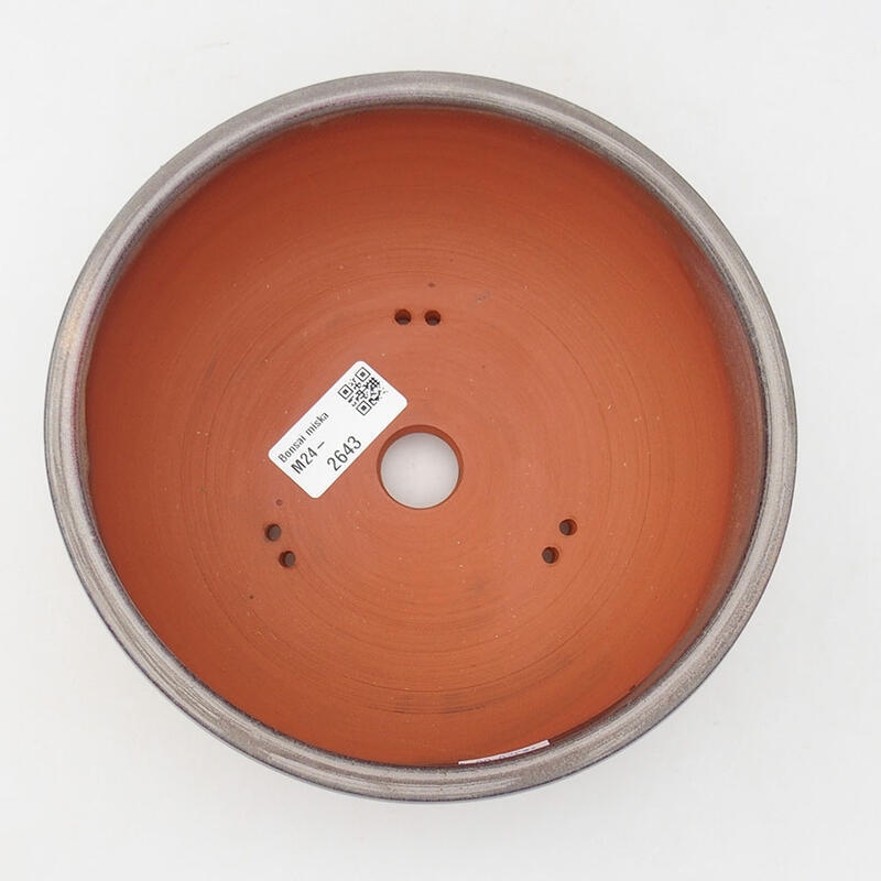 Bonsaischaal van keramiek 18 x 18 x 7 cm, grijs