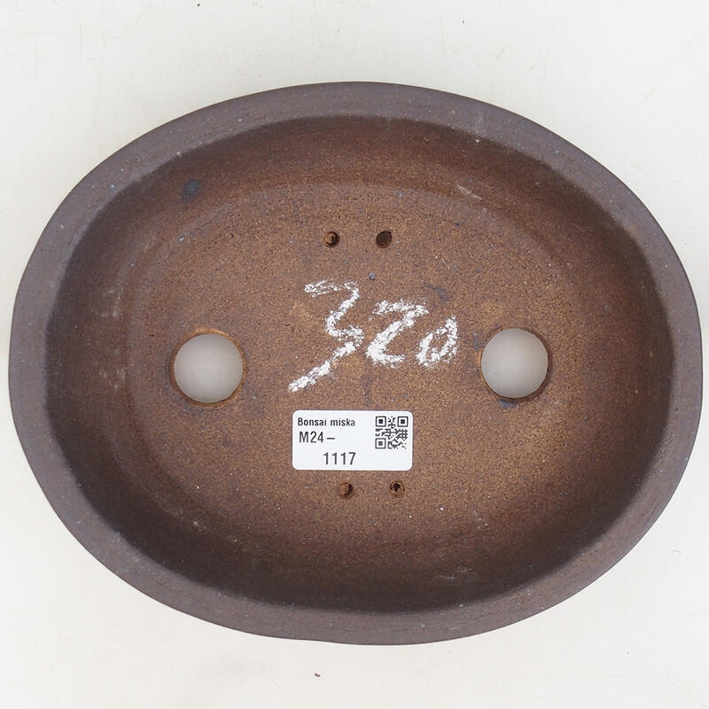 Bonsaischaal van keramiek 19,5 x 16 x 5 cm, bruin