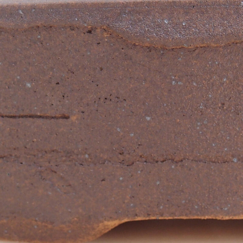 Bonsaischaal van keramiek 19,5 x 16 x 5 cm, bruin