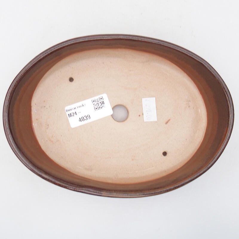Bonsaischaal van keramiek 19 x 13,5 x 4,5 cm, bruin