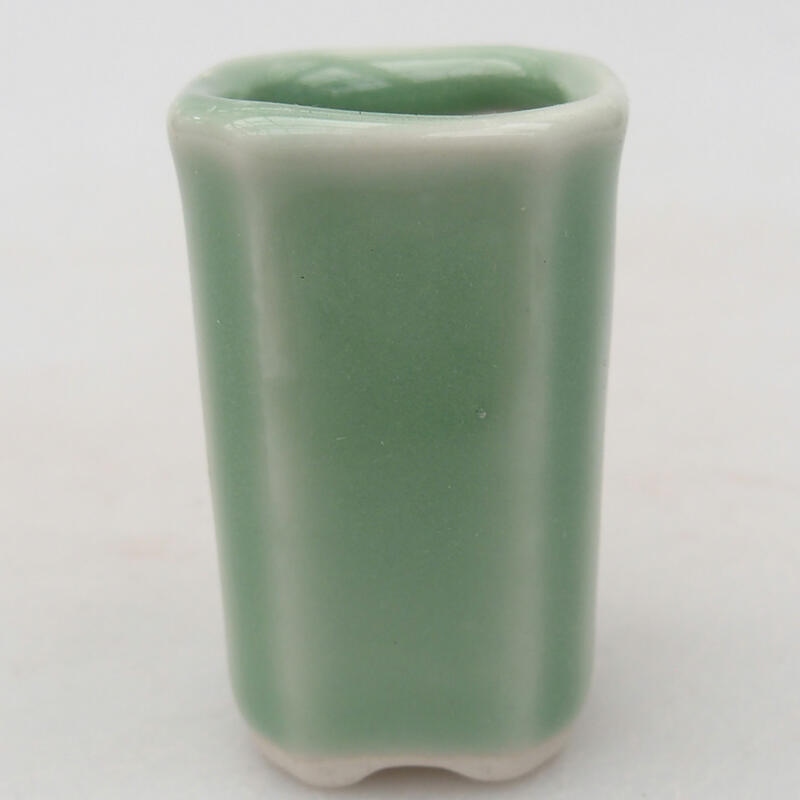 Keramische bonsaipot 2,5 x 2,5 x 4,5 cm, kleur groen