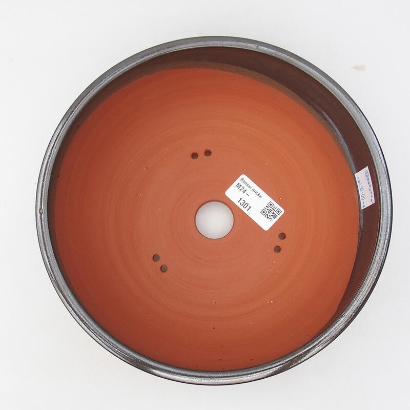 Bonsaischaal van keramiek 20,5 x 20,5 x 6,5 cm, metaalkleur