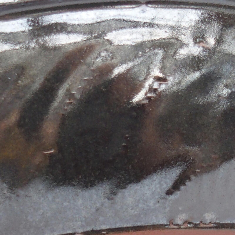 Bonsaischaal van keramiek 20,5 x 20,5 x 6,5 cm, metaalkleur