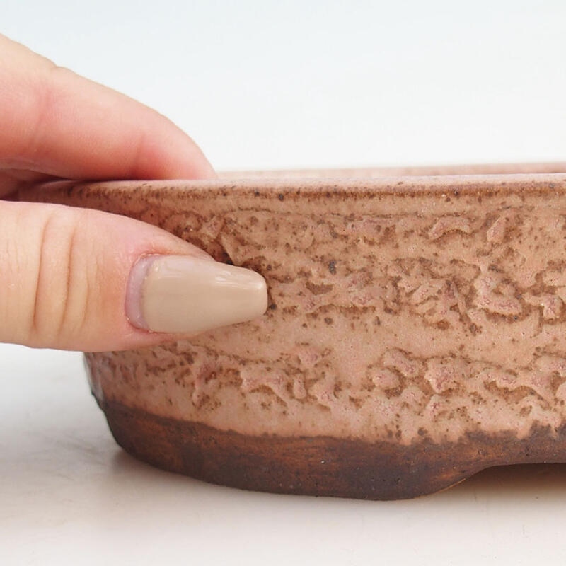 Bonsaischaal van keramiek 20 x 16 x 5 cm, roze