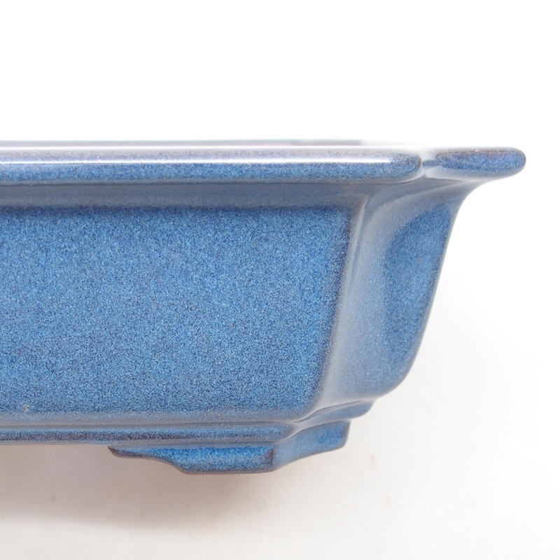 Bonsaischaal van keramiek 21,5 x 21,5 x 6,5 cm, kleur blauw