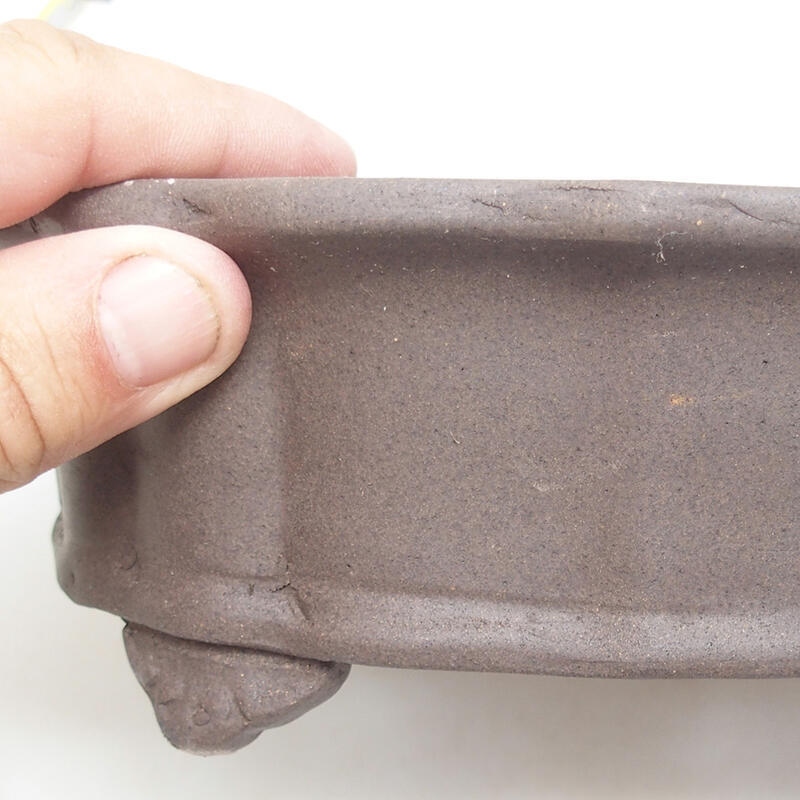 Bonsaischaal van keramiek 21 x 16 x 7 cm, bruin