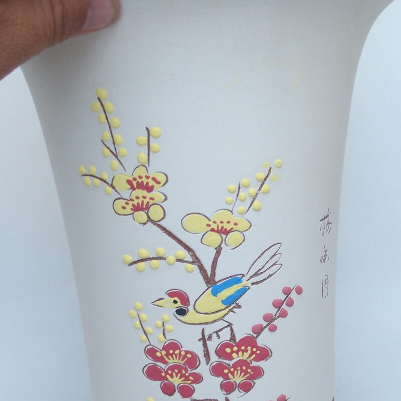 Bonsaischaal van keramiek 21 x 21 x 27 cm, wit