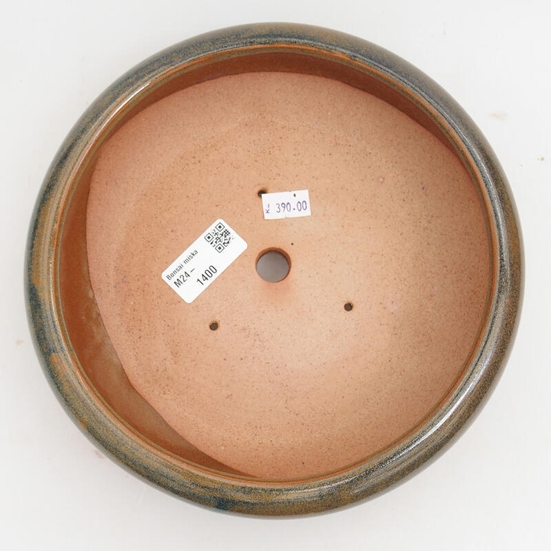 Bonsaischaal van keramiek 21 x 21 x 6,5 cm, bruin