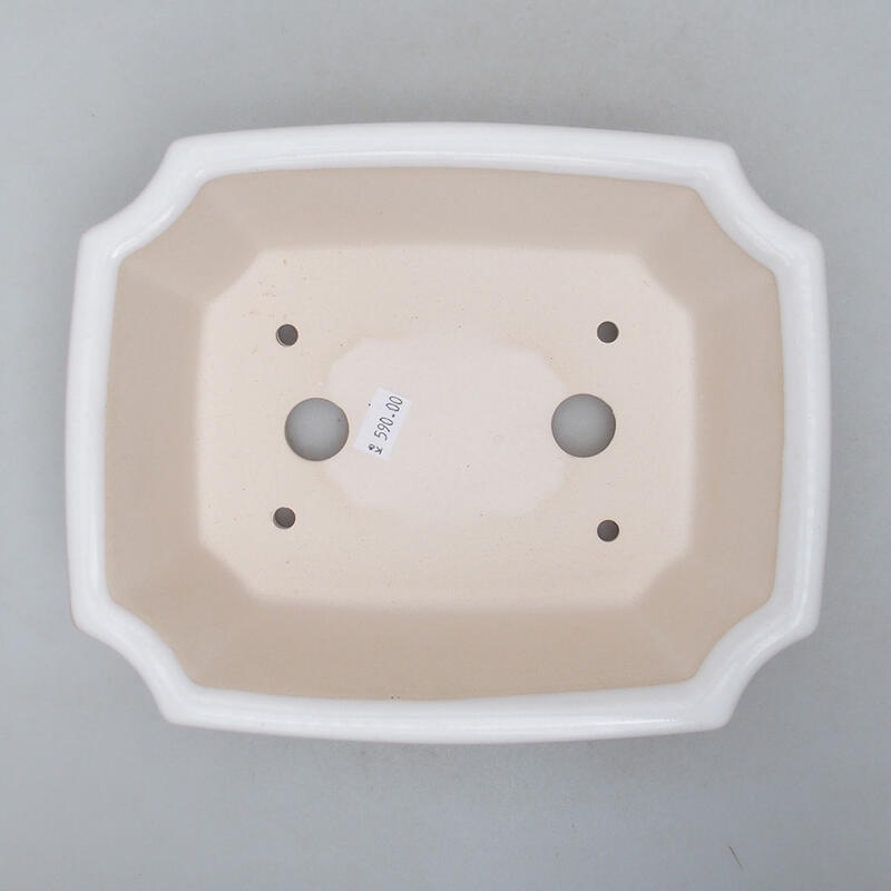 Bonsaischaal van keramiek 22 x 18 x 7 cm, wit