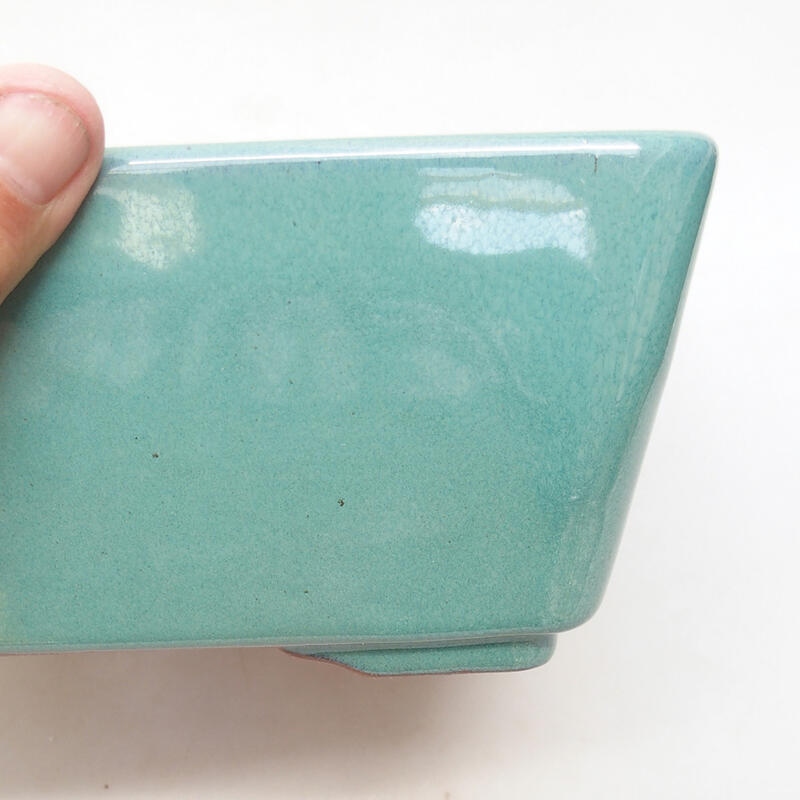 Bonsaischaal van keramiek 22 x 22 x 9 cm, groen