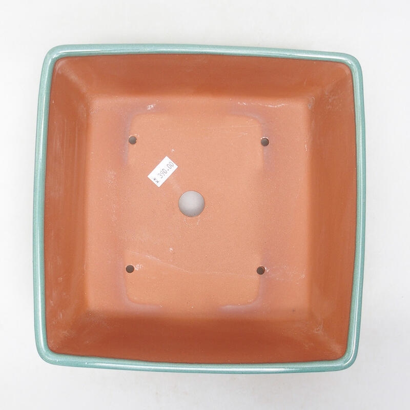 Bonsaischaal van keramiek 22 x 22 x 9 cm, groen