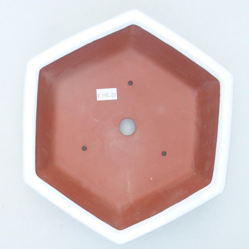 Bonsaischaal van keramiek 23 x 21 x 6 cm, wit