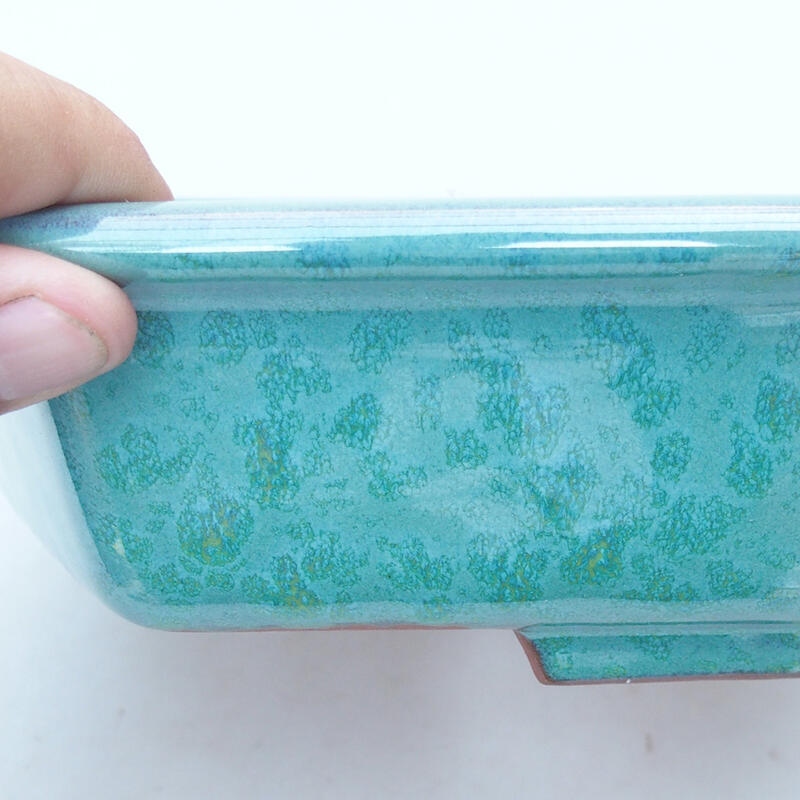 Bonsaischaal van keramiek 23 x 21 x 6 cm, groen