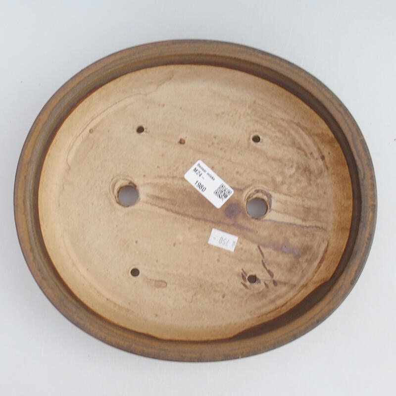 Bonsaischaal van keramiek 26 x 23,5 x 5,5 cm, bruin