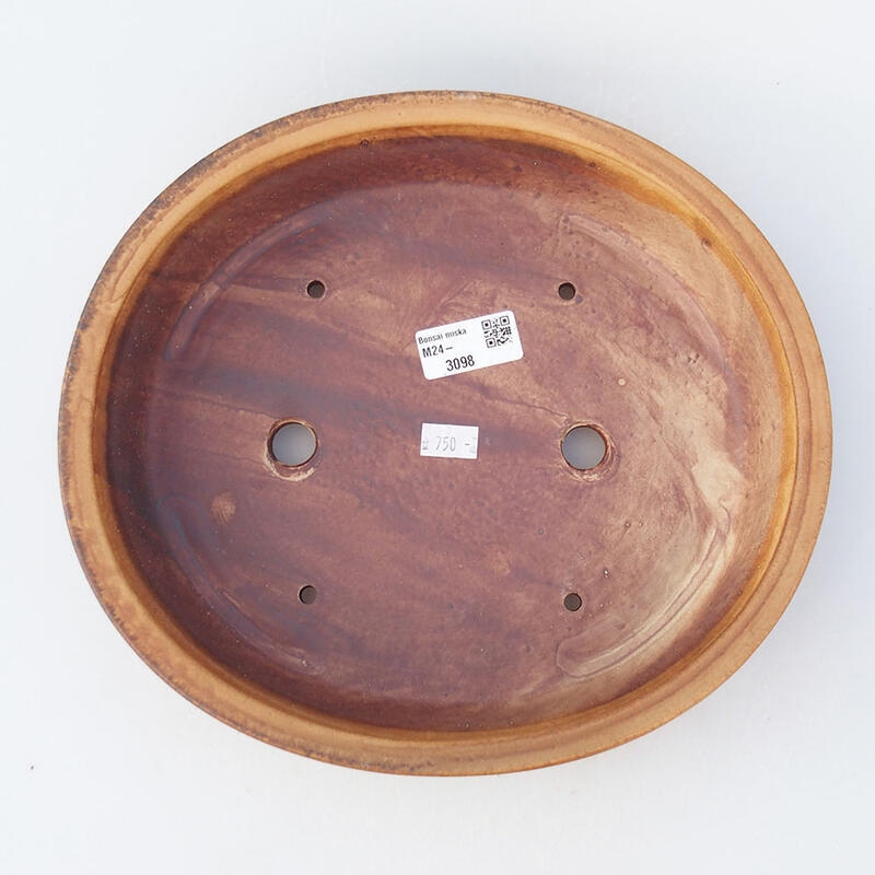 Bonsaischaal van keramiek 26 x 23,5 x 5,5 cm, roze