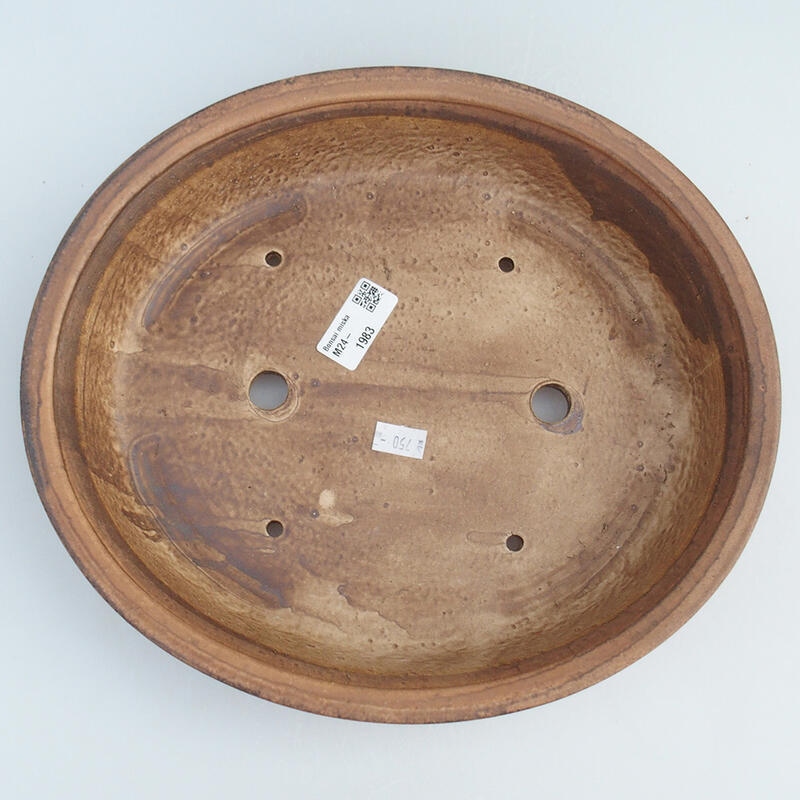 Bonsaischaal van keramiek 28,5 x 25 x 6 cm, roze