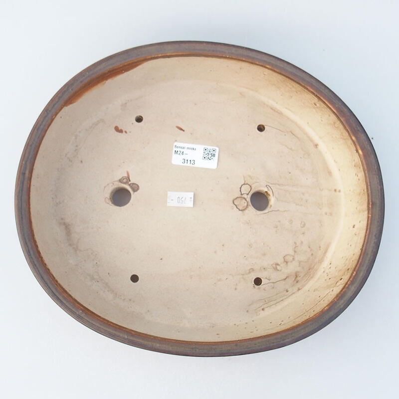 Bonsaischaal van keramiek 28 x 25 x 6 cm, bruin