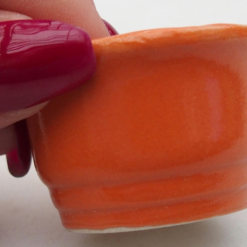 Bonsaischaal van keramiek 3,5 x 3,5 x 2,5 cm, oranje