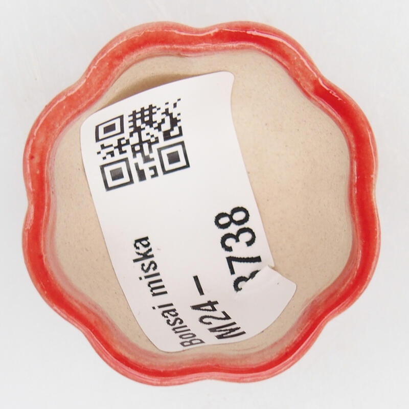 Bonsaischaal van keramiek 3,5 x 3,5 x 2 cm, kleur rood
